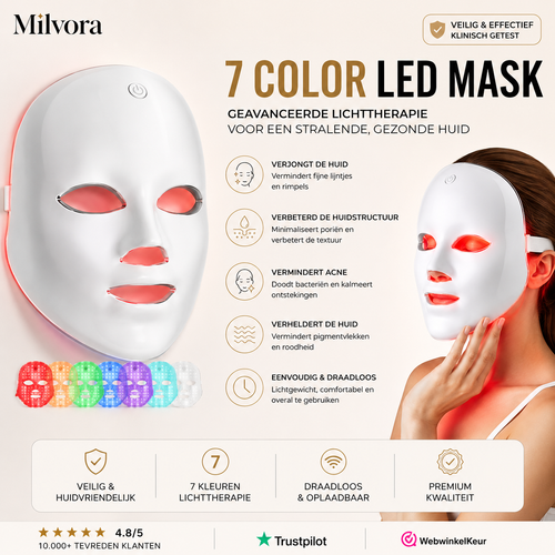 Milvora DermaLux™ | 7 Color LED Mask