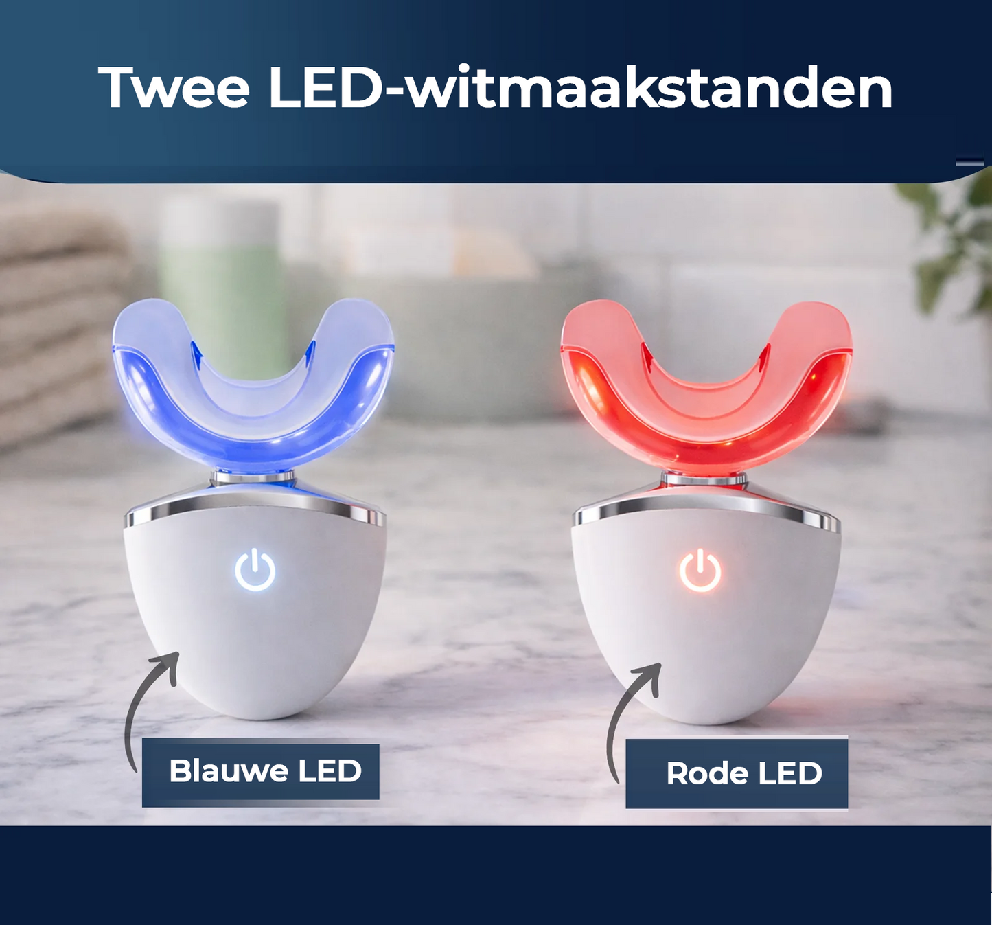 Milvora LumaNova™ | LED Tandenbleekset Voor Wittere Tanden Thuis